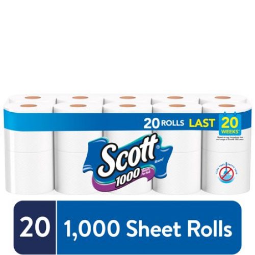 Scott 1000 Toilet Paper, 20 Regular Rolls