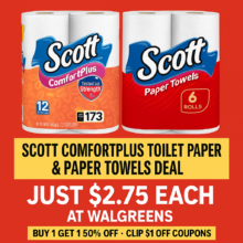 Scott Toilet Paper and Paper Towels Deal – Just $2.75 Each at Walgreens!