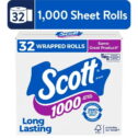 Scott 1000 Toilet Paper, 32 Rolls, 1,000 Sheets per Roll