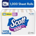 Scott 1000 Toilet Paper, 36 Rolls, 1,000 Sheets per Roll