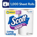 Scott 1000 Toilet Paper, 4 Rolls, 1,000 Sheets per Roll