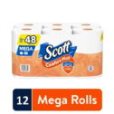 Scott ComfortPlus Toilet Paper, 12 Mega Rolls, 462 Sheets per Roll (5,544 Total)