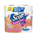 Scott ComfortPlus Toilet Paper, Regular Roll, 4 Rolls, Bath Tissue