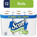 Scott Rapid-Dissolving Toilet Paper, 12 Toilet Paper Rolls, Bath Tissue for RV