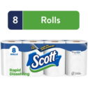 Scott Rapid-Dissolving Toilet Paper, 48 Rolls, Bath Tissue (6 packs of 8 rolls)