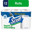 Scott Rapid-Dissolving Toilet Paper for RVs & Boats, 12 Double Rolls