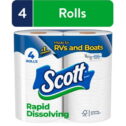 Scott Rapid-Dissolving Toilet Paper for RVs & Boats, 4 Double Rolls