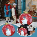 SDJMa Outdoor Christmas Inflatable Ball Christmas Decorations Yard Large 23.6Inch PVC Inflatable Decorated Ball for Home Christmas New Year Festive...