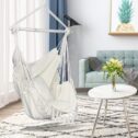 SEGMART Macrame Hammock Chair Swing, Hanging Rope Swing for Patio, Porch, Bedroom, Yard, Indoor or Tree, Hanging Rope Swing Seat...