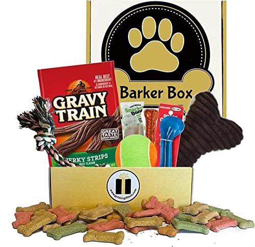 Send Dog Toys and Dog Treats - Ready to Give in Our Barker Box! - Dog Gift Box Basket for...