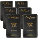 Shea Moisture African Black Soap with Shea Butter for Troubled Skin 8 oz Pack of 6