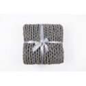 Silver One Super Chunky Knitted Throw Blanket, Gray, 50