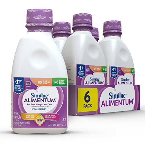 Similac Alimentum with 2'-FL HMO Hypoallergenic Infant Formula, for Food Allergies and Colic, Suitable for Lactose Sensitivity, Ready-to-Feed Baby Formula,...