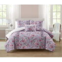 Simply Shabby Chic Berry Rose 4-Piece Soft Washed Microfiber Comforter Set, King