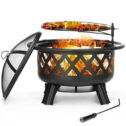 Singlyfire 30 inch Fire Pit for Outside 2 in 1 BBQ Wood Burning Fire Pit for Outdoor Camping Large Fire...