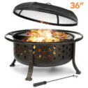 Singlyfire 36 inch Fire Pit for Outside Wood Burning Fire Pit Large Deep Fire Bowl for Camping Picnic Bonfire Patio...