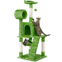 Smile Mart 51'' Multilevel Cat Tree Condo with Hammock Tunnel Scratching Post, Green