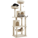 Smile Mart 70.5″ H Multi Level Cat Tree Tower with 2 Foam-Padded Perches, Beige