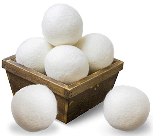 SnugPad Wool Dryer Balls XL Size 6 Pack, Natural Fabric Softener 100% Organic Premium New Zealand Wool, No Fillers, Anti...