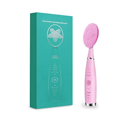 Sonic Facial Cleansing Brush, Waterproof Sonic Vibrating Rechargeable Face Cleansing Brush for Deep Cleansing, Gentle Exfoliating and Massaging, 5 Adjustable...