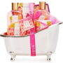 Spa Gift Baskets for Women - 9 Pcs Rose Bath Gift Kits, Holiday Beauty Body Care Gift Sets for Valentines...