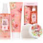 Spa Gift Set Rose Scent Bath Gift for Women Valentines Day - Perfume, Body Lotion, Body Scrub
