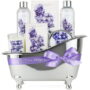 Spa Gift Sets for Women - 7 Pcs Lavender Spa Baskets, Beauty Body Care Kits for Valentine's Day Gifts