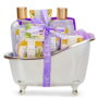Spa Gift Sets for Women Gifts - 9pcs Lavender Relaxation Bath Baskets, Valentines Day Holiday Birthday Body Care Kits Gifts