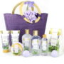 Spa Luxetique Bath Gift Sets for Women Lavender Body Care Baskets - 10 Pcs Relaxing Holiday Birthday Valentines Day Gifts...