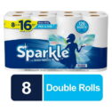 Sparkle Pick-A-Size Paper Towels, White, 8 Double Rolls = 16 Regular Rolls, 126 2-Ply Sheets Per Roll