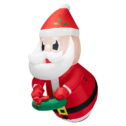 SPECSTAR 3.5ft Long Christmas Inflatable Santa with Wreath Broke Out from Window Blow up Outdoor Lawn Yard Decoration