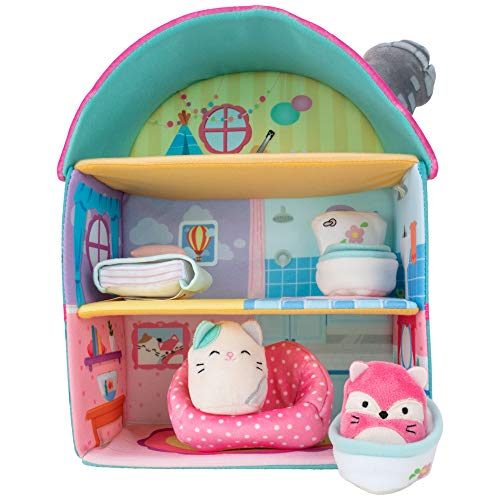 Squishville by Squishmallow Fifi’s Cottage Townhouse, 2” Blair and Fifi Soft Mini-Squishmallow and 4 Plush Furniture Accessories, Irresistibly Soft Plush...