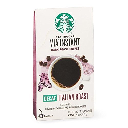 Starbucks VIA Ready Brew Coffee, Decaf Italian Roast, 3.3-Gram Packages, 50-Count