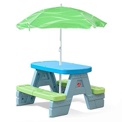 Step2 Sun & Shade Umbrella Kids Picnic Table, Multiple