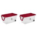 Sterilite 160 Qt. Wheeled Storage Box Infra Red Set of 2
