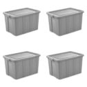 Sterilite 30 Gal. Tuff1 Tote Plastic Storage Boxes, Cement, 4 Count