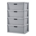 Sterilite Wide 4 Drawer Cross-Weave Tower Cement