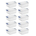 Sterilite 15 Qt Latch Box Clear Base and Lid Blue Set of 10