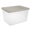 Sterilite 20 Quart Storage Box Plastic, Grey Pumice