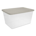 Sterilite 58 Quart Storage Box Plastic, Grey Pumice