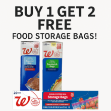 STOCK UP! Buy 1 Get 2 FREE Food Storage Bags!