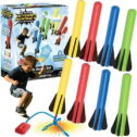 Stomp Rocket® Original Jr. Rocket Launcher for Kids, Soars 100 Ft, 8 Multi Color Foam Rockets and 1 Adjustable Launcher...