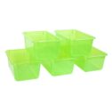 Storex Plastic Cubby Bin, Craft and Supply Storage for Kids, Candy Green, 5-Pack