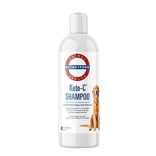 Stratford Pharmaceuticals Keto-C Shampoo for Dogs, Cats, and Horses, Hygienic Chlorhexidine with Ketoconazole and Aloe for Itching, Hot Spots and...