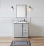 Style Selections Davies 30-in Gray Single Sink Bathroom Vanity with White Cultured Marble Top (Mirror Included) on Sale At Lowe’s