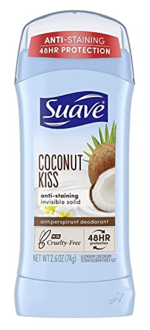 Suave Deodorant 2.6 Ounce 24Hr Coconut Kiss Invisible Solid (76ml) (2 Pack)