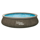 Summer Waves 15 ft Dark Double Rattan Quick Set Pool, Round, Ages 6+, Unisex On Sale At Walmart