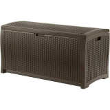 Suncast Outdoor 50 Gallon Resin Deck Box with Seat, Java Brown AT WALMART