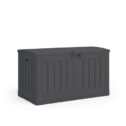 Suncast 50 Gallon Medium Resin Outdoor Storage Deck Box w/ Lid, Peppercorn