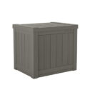 Suncast SS500ST 22 Gallon Small Resin Outdoor Patio Storage Deck Box, Stoney (L x H x W) 17 x 19.35...